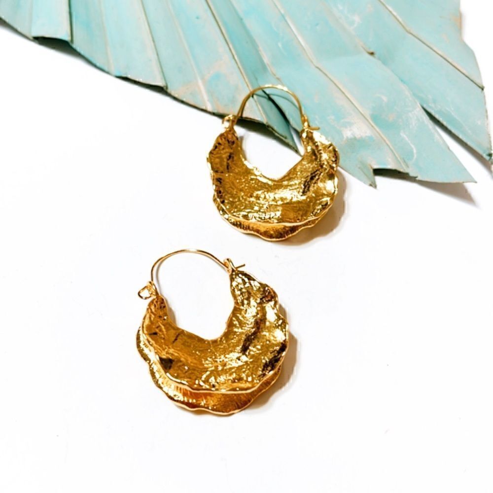 Crescent hoop earrings S146